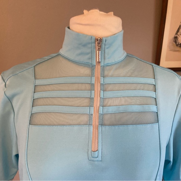Arista Equestrian Robin egg Blue Women's Top size LG Excellent - Picture 2 of 8
